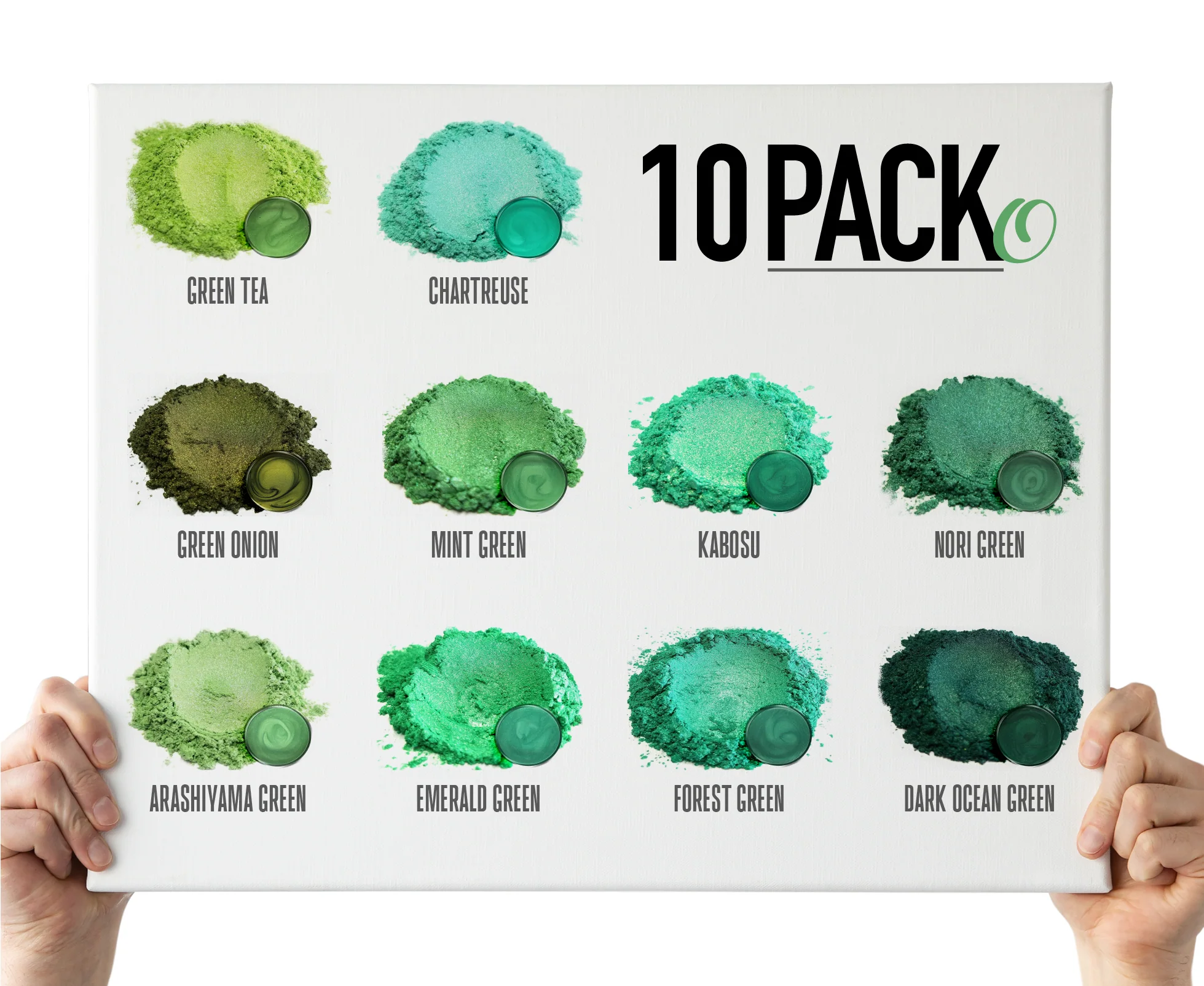10 Color Pigment Powder Variety Pack Set O - Greens - Image 2