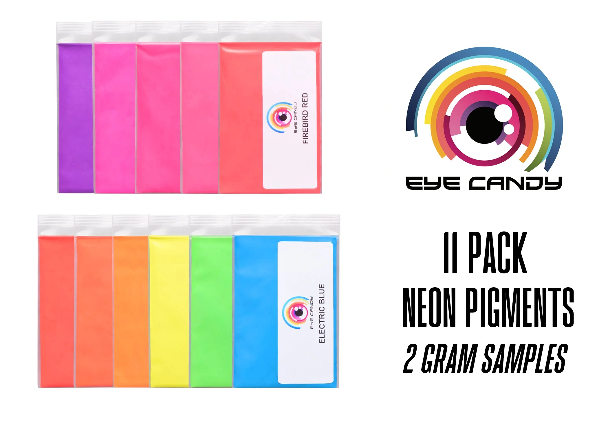 11 Color Neon Pigment Powder Variety Pack Set - Image 5