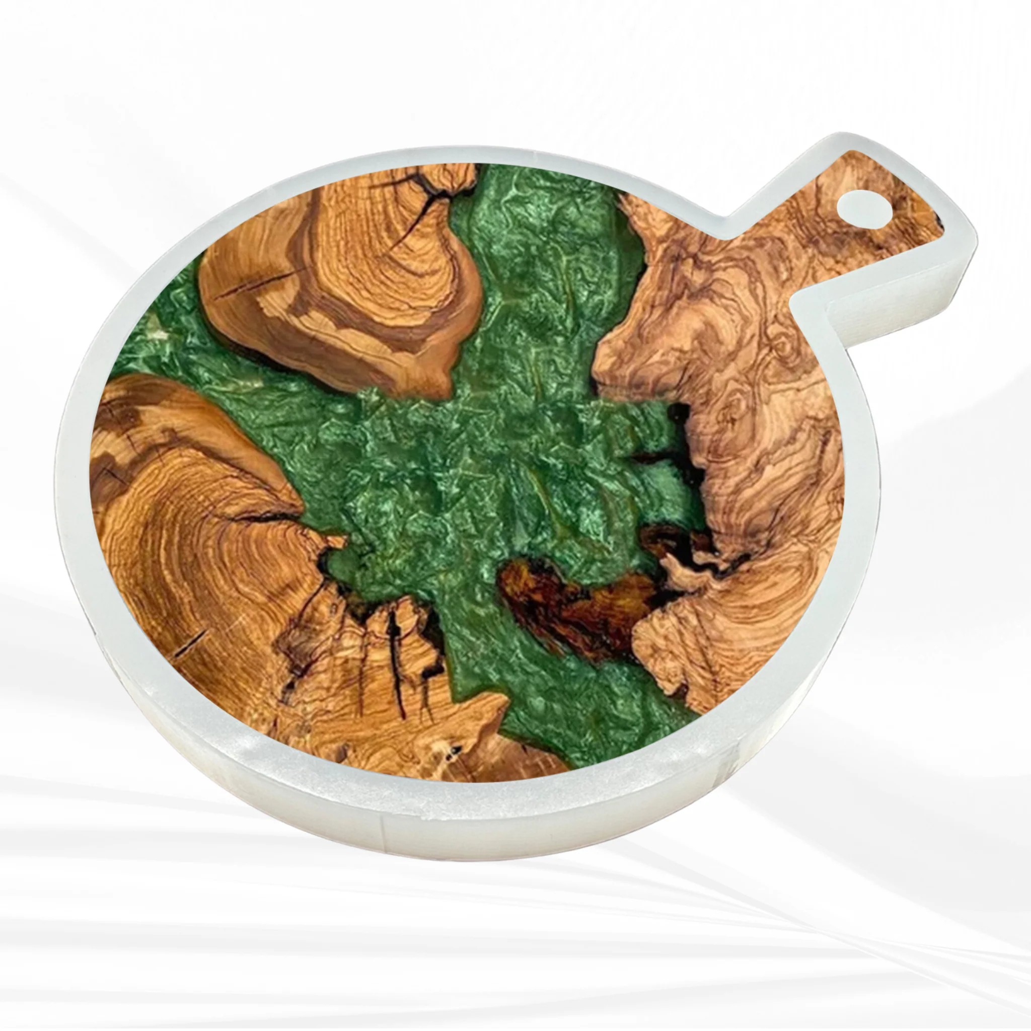12" X 1.25" Round Charcuterie Board with Handle Silicone Mold - Image 3