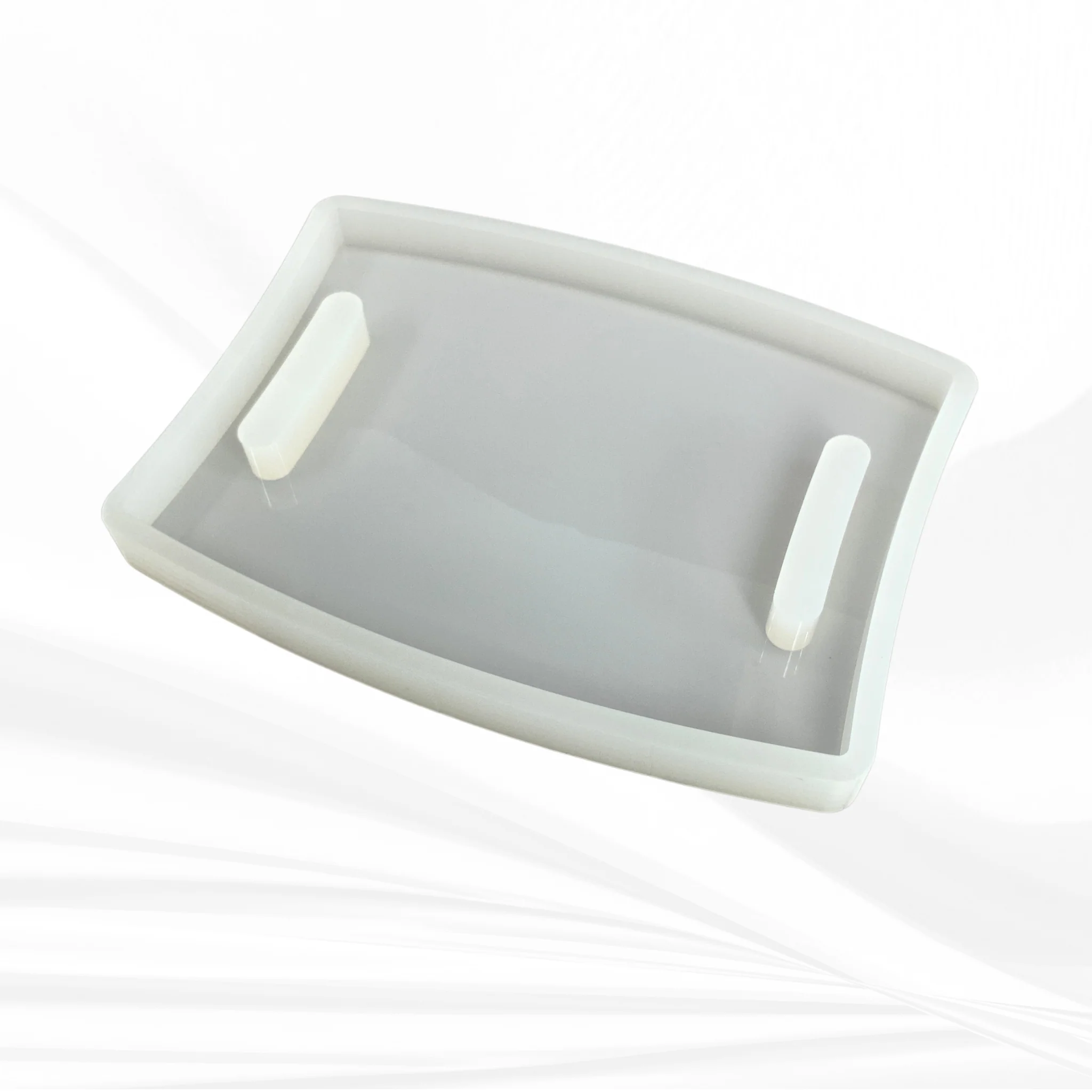 16"x 12"x 1.25" Chunky Bowed Rectangle Board Silicone Mold, Dual Handles - Image 2