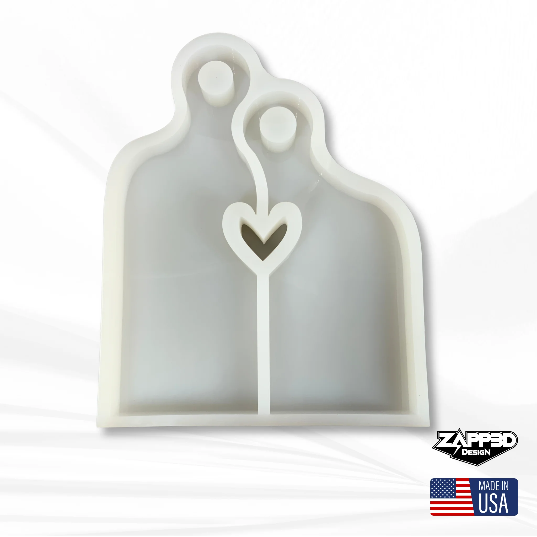17" X 14" x 1.25" Romeo & Juliet Nesting Heart Serving Board Set Silicone Mold - Nesting Charcuterie Mold