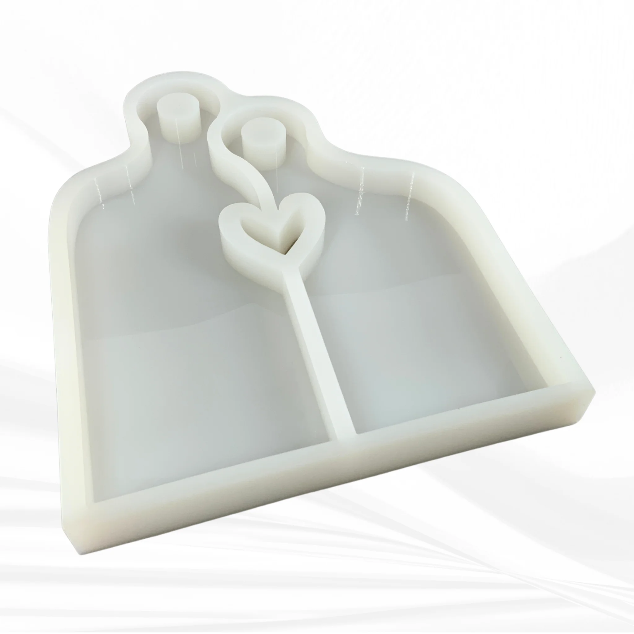 17" X 14" x 1.25" Romeo & Juliet Nesting Heart Serving Board Set Silicone Mold - Nesting Charcuterie Mold - Image 2