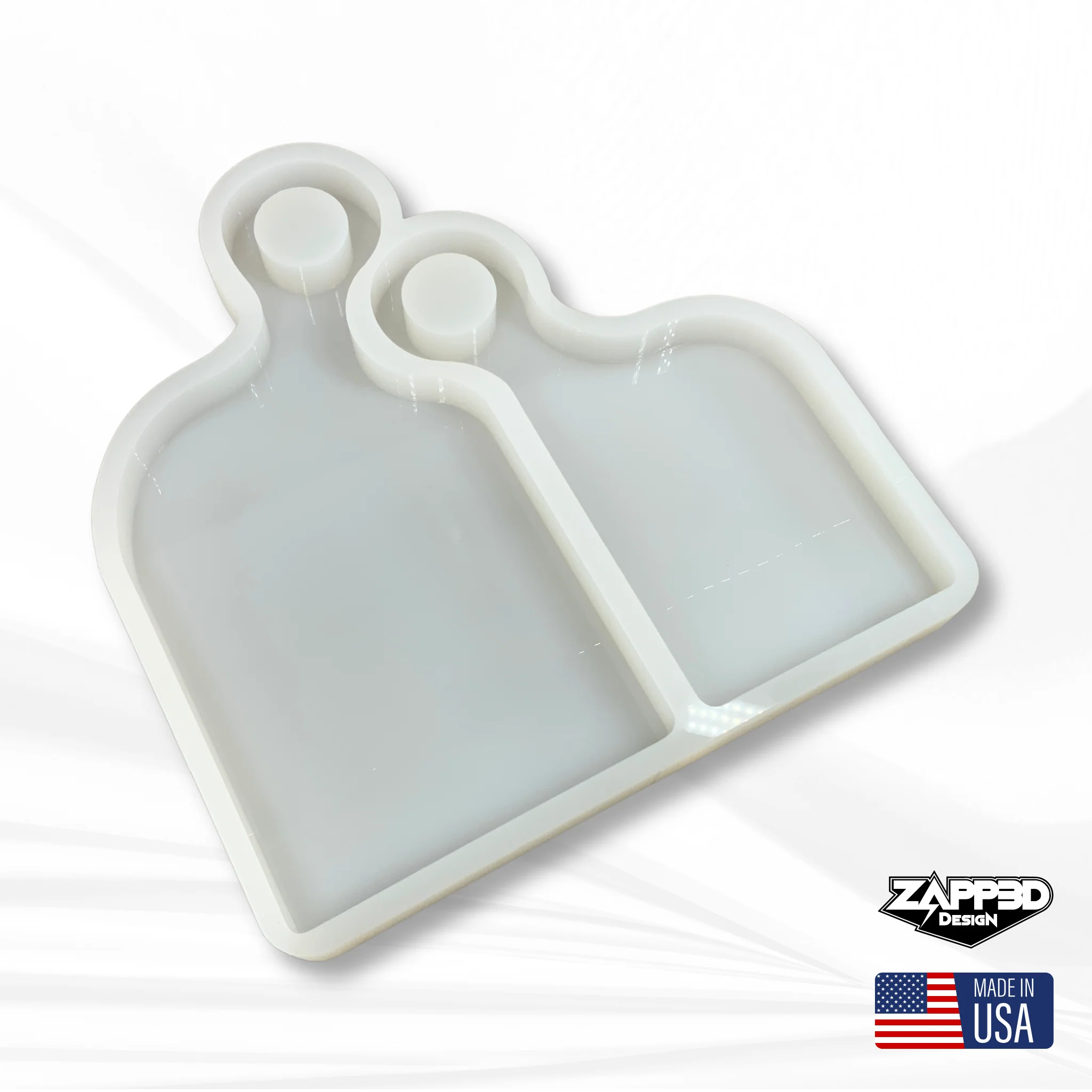 17" X 17.5" x 1.25" Romeo & Juliet Nesting Serving Board Set Silicone Mold - Nesting Charcuterie Mold