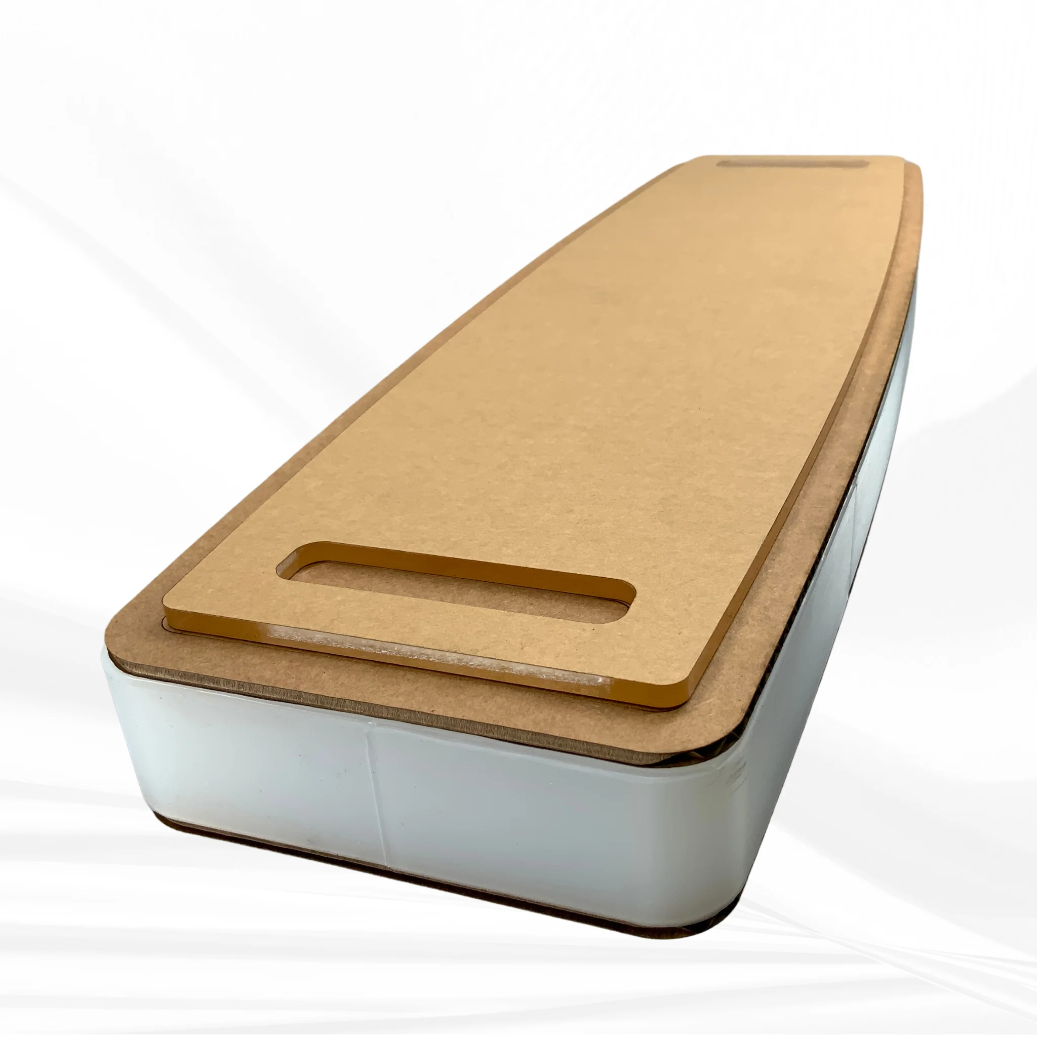 22" X 6" X 1.25" Large Bowed Rectangle with Dual Handles Silicone Mold - Image 7