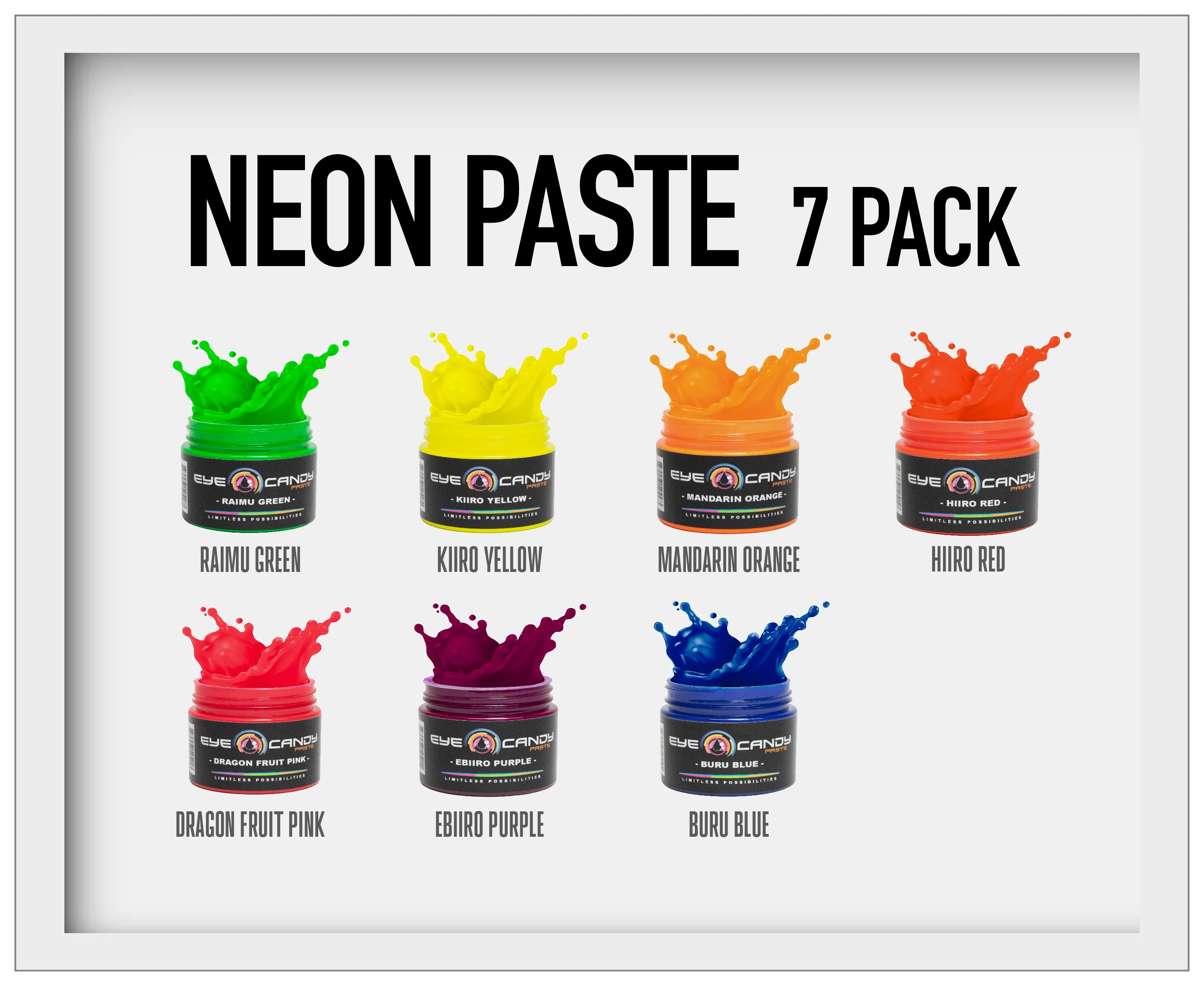 7 Color Neon Pigment Paste Set - Image 2
